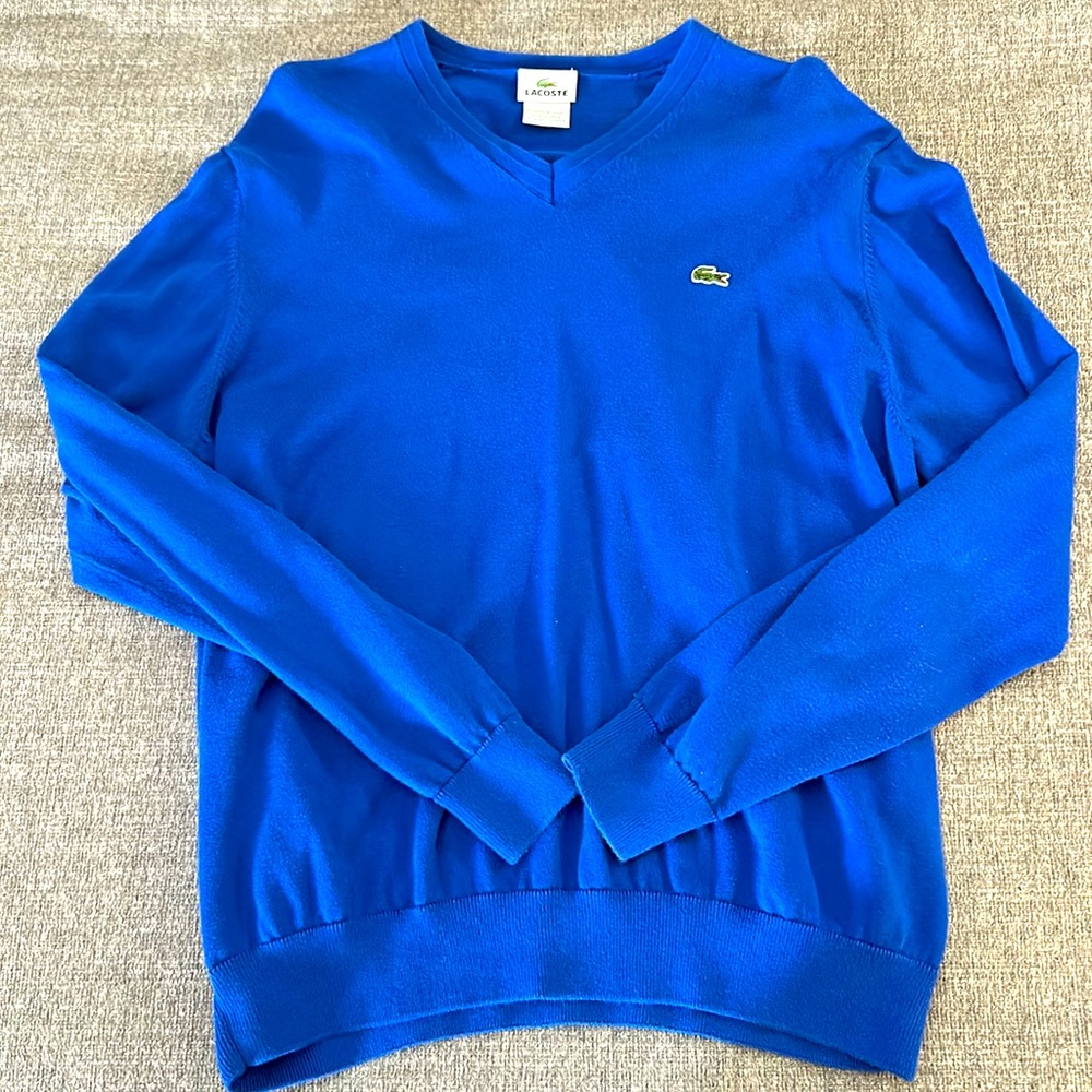 Lacoste Men's V-Neck Organic Cotton Sweater